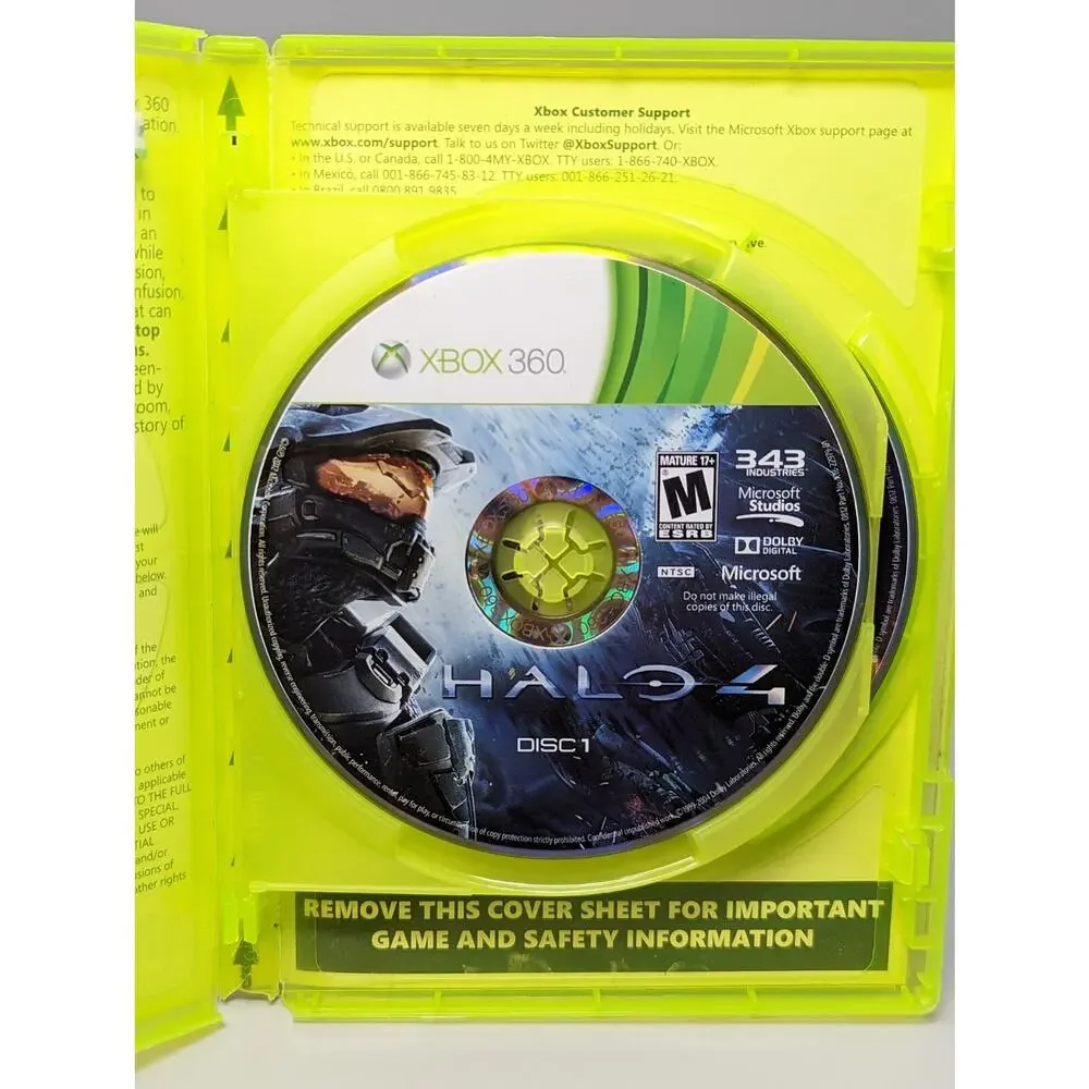 Halo 4 - (Microsoft Xbox 360) 2 Disc Set No Manual Clean & Tested
